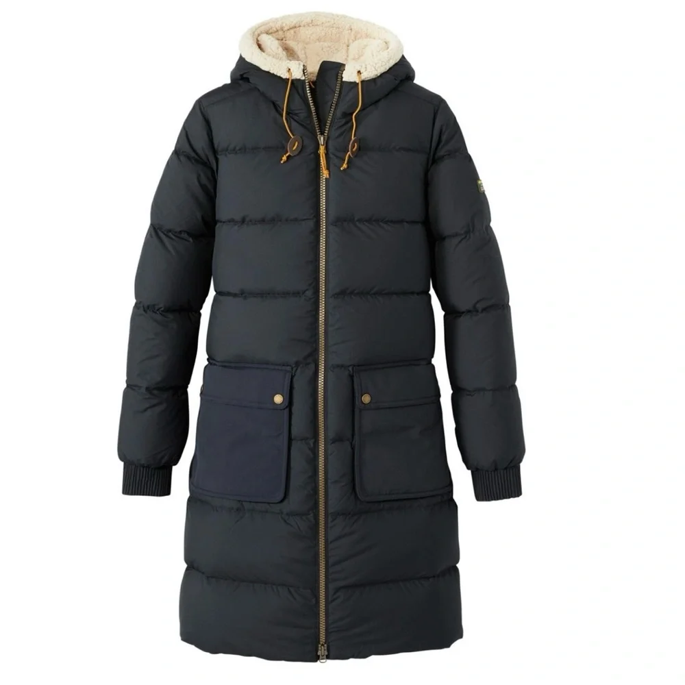 Women's Mountain Classic Down Coat, Sherpa-Lined Black Tan XL✨EUC - Picture 15 of 16